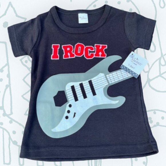 Ella Jackson Other - Ella Jackson GANZ  Size 6-12 Months Boy's Black I Rock T-Shirt - Guitar